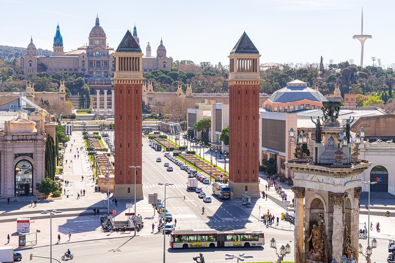 Los mejores coworkings de Barcelona. Foto de la Plaza de España